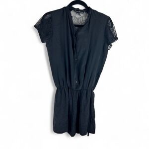 Karina Grimaldi 100% Silk Romper XS Lace Back Drama & Date-Night Sass